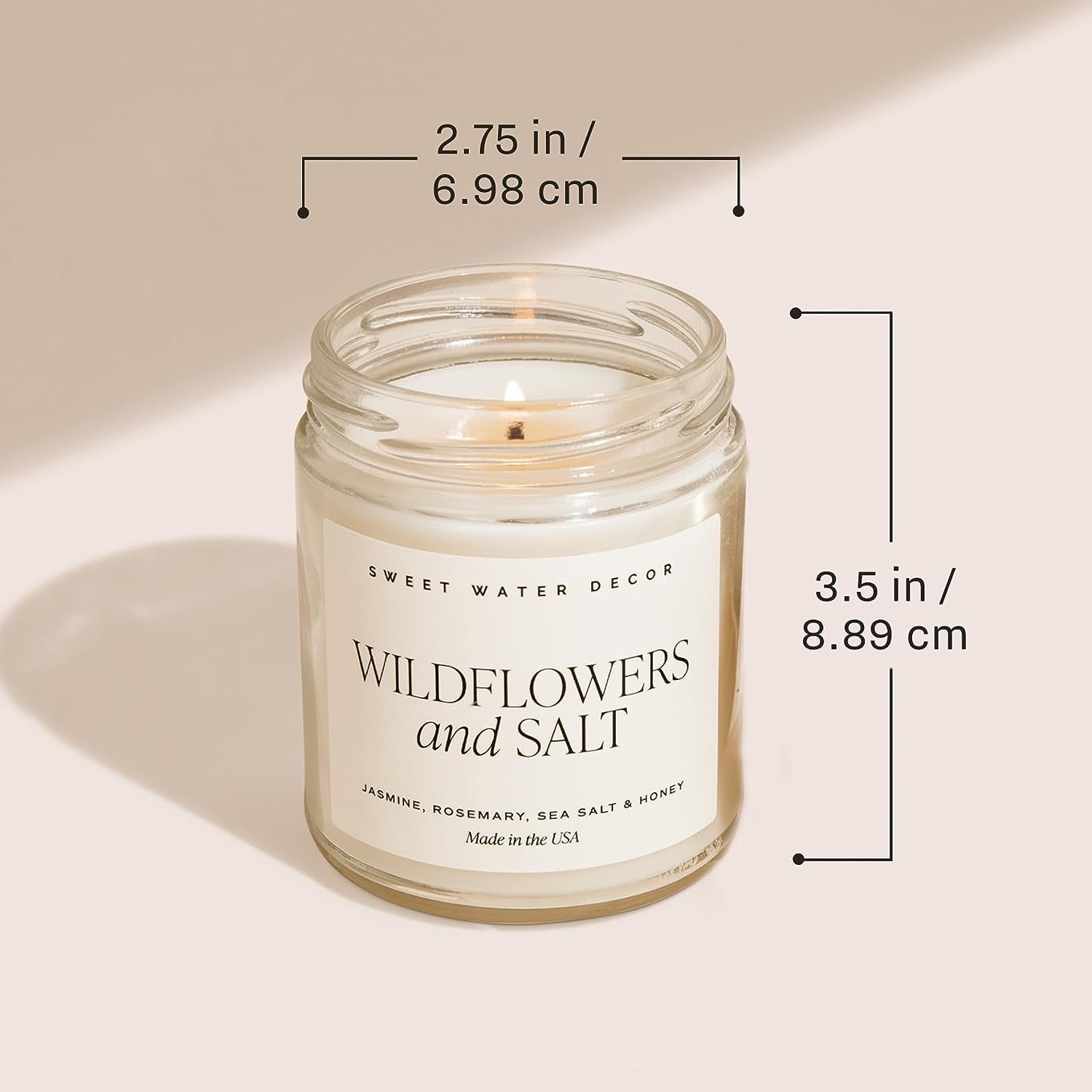 Sweet Water Decor, Best Mom Ever Candle - Sea Salt, Jasmine, Cream, and Wood Scented Soy Wax Candle for Mom - 9Oz Clear Jar, 40 Hour Burn Time, Made in the USA