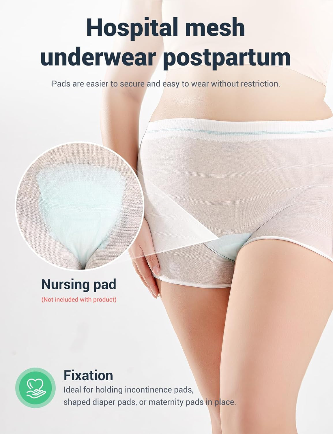 HANSILK Mesh Postpartum Underwear 6 Pack High Waist Reusable Post Bay C-Section Recovery Maternity Panties for Women Washable Mesh Panties (XXX-L)
