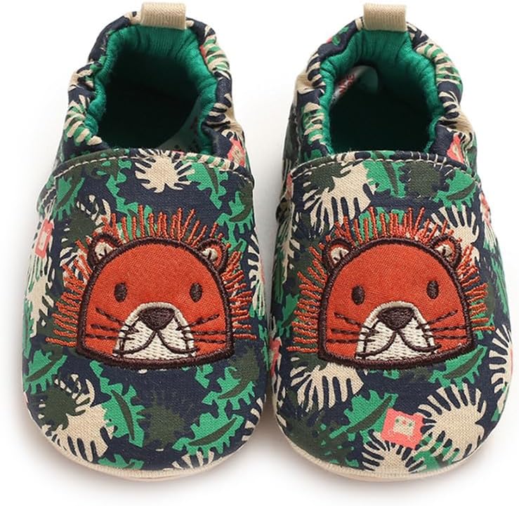 Timatego Toddler Baby Boys Girls Shoes Non Skid Slipper Sneaker Moccasins Infant First Walker House Walking Crib Shoes(6-24 Months)