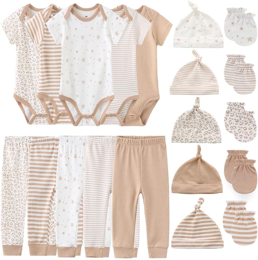 Kiddiezoom Unisex Baby Layette Essentials Giftset Clothing Set 19-Piece for Newborn Baby