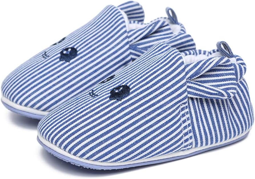 Timatego Toddler Baby Boys Girls Shoes Non Skid Slipper Sneaker Moccasins Infant First Walker House Walking Crib Shoes(6-24 Months)