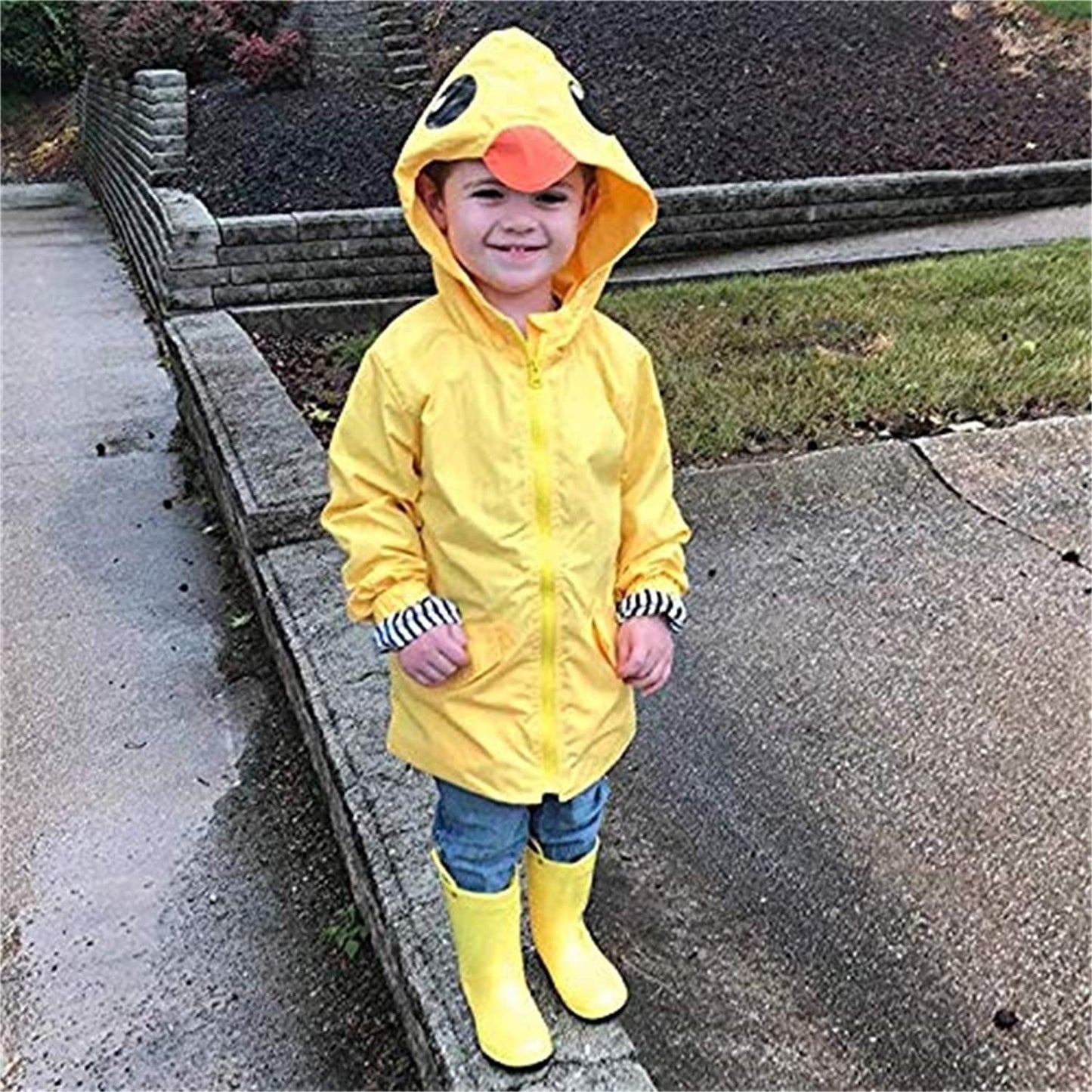 CM C&M WODRO Toddler Baby Boy Girl Duck Rain Jacket Cute Cartoon Animal Raincoat Hoodie Kids Coat Fall Winter School Outfit