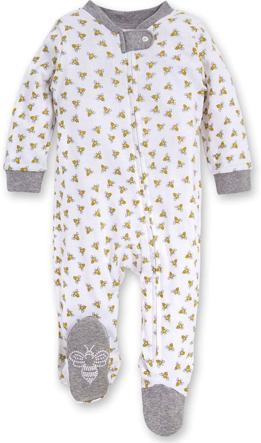 Burt'S Bees Baby Boys' Organic Cotton Loose Fit Sleep and Play One-Piece Zip Front Footed Pajamas