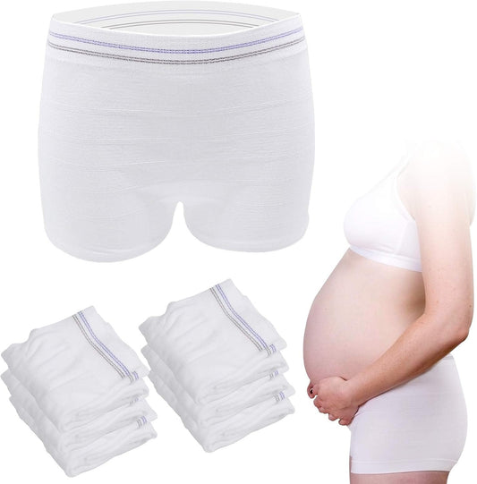 HANSILK Mesh Postpartum Underwear 6 Pack High Waist Reusable Post Bay C-Section Recovery Maternity Panties for Women Washable Mesh Panties (XXX-L)