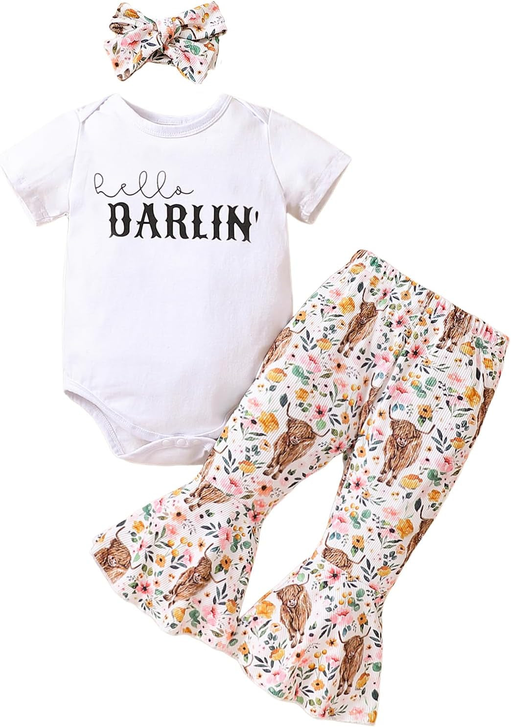 Yvowming Newborn Baby Girl Clothes Infant Ruffle Romper Pants Set Summer Outfits Cute Baby Clothes for Girls