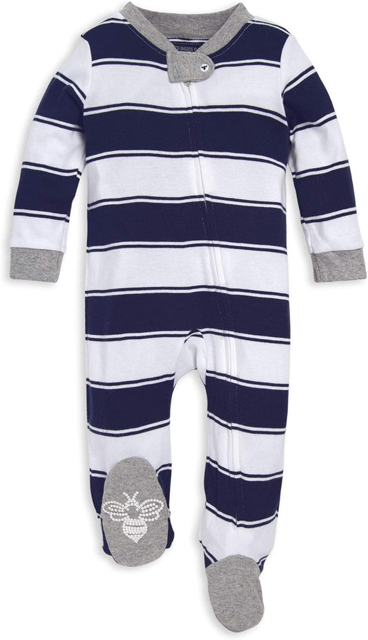 Burt'S Bees Baby Boys' Organic Cotton Loose Fit Sleep and Play One-Piece Zip Front Footed Pajamas
