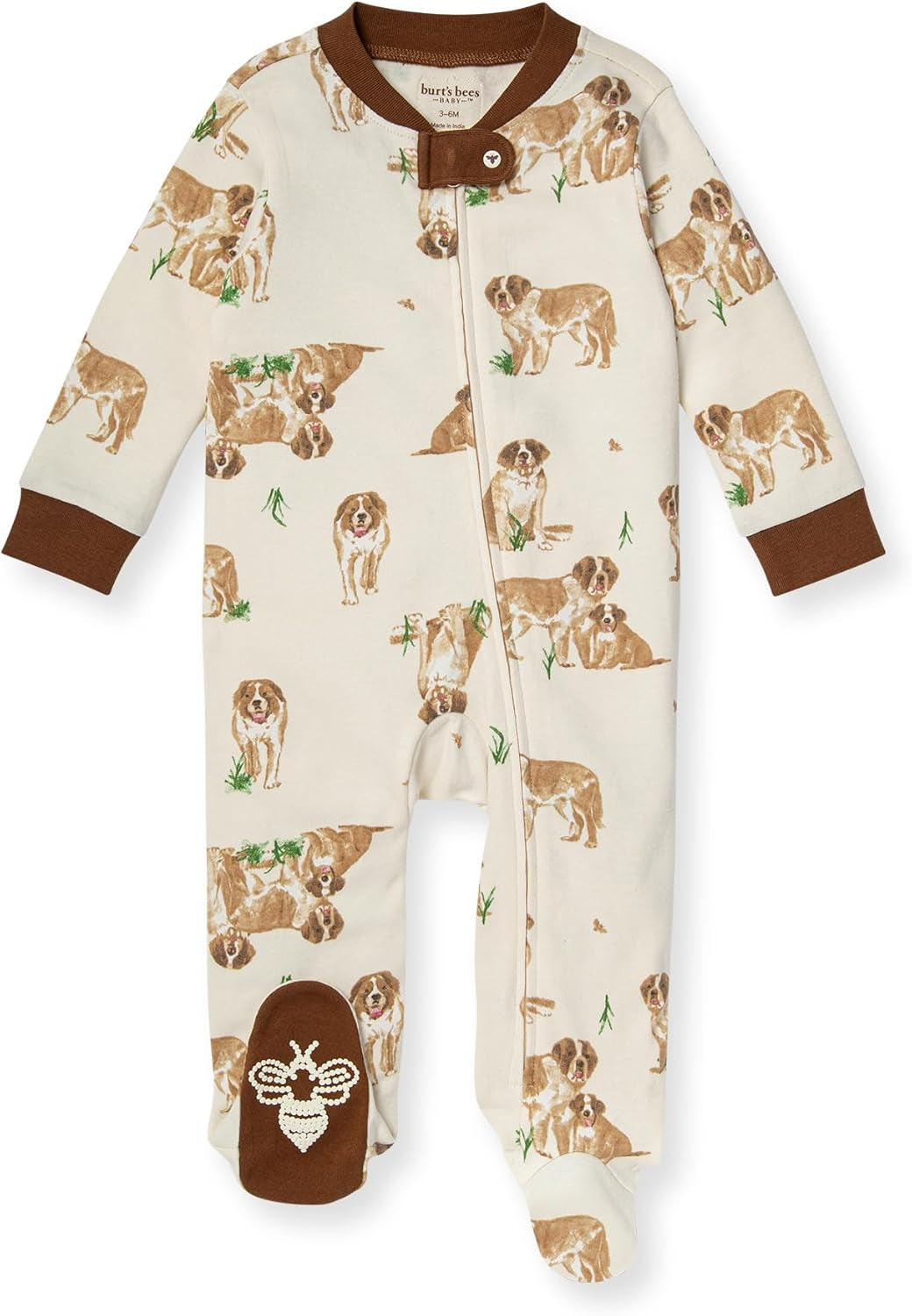 Burt'S Bees Baby Boys' Organic Cotton Loose Fit Sleep and Play One-Piece Zip Front Footed Pajamas