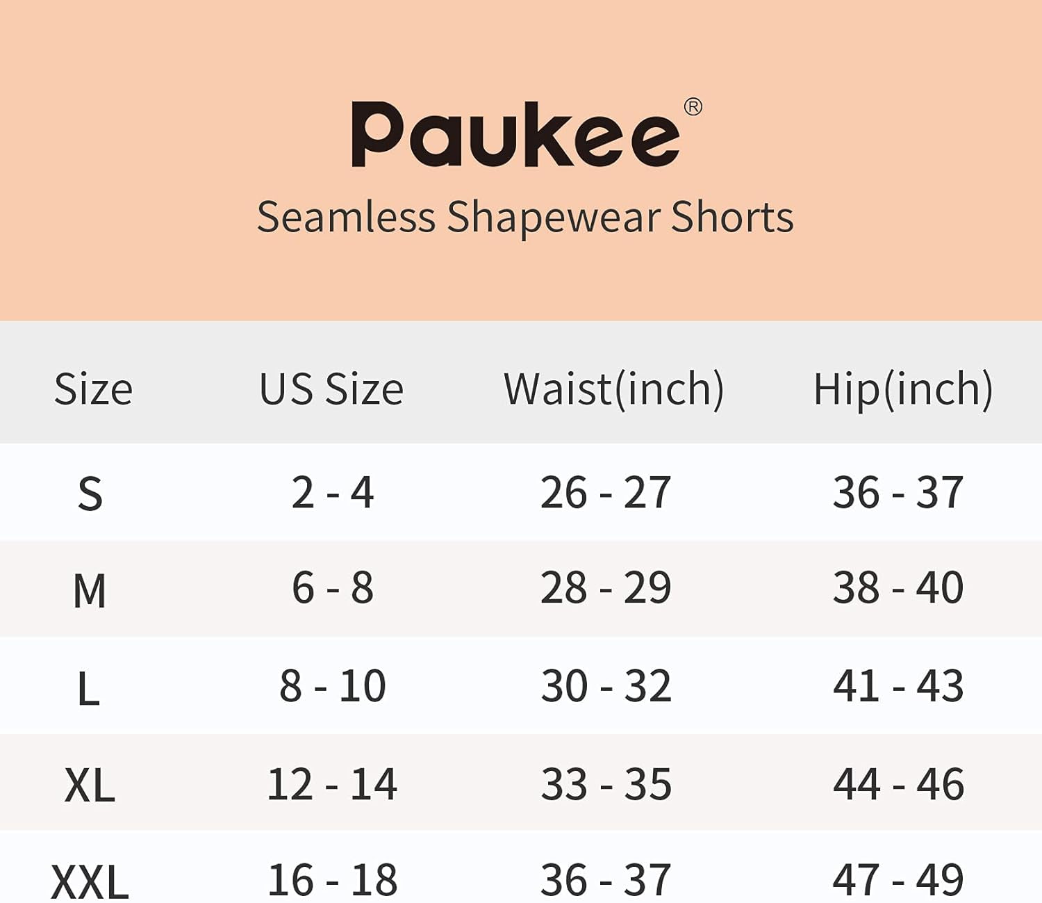 PAUKEE Shapewear Women Tummy Control High Waist Body Shaper Seamless Smoothing Thigh Slimmer Shorts Girdles
