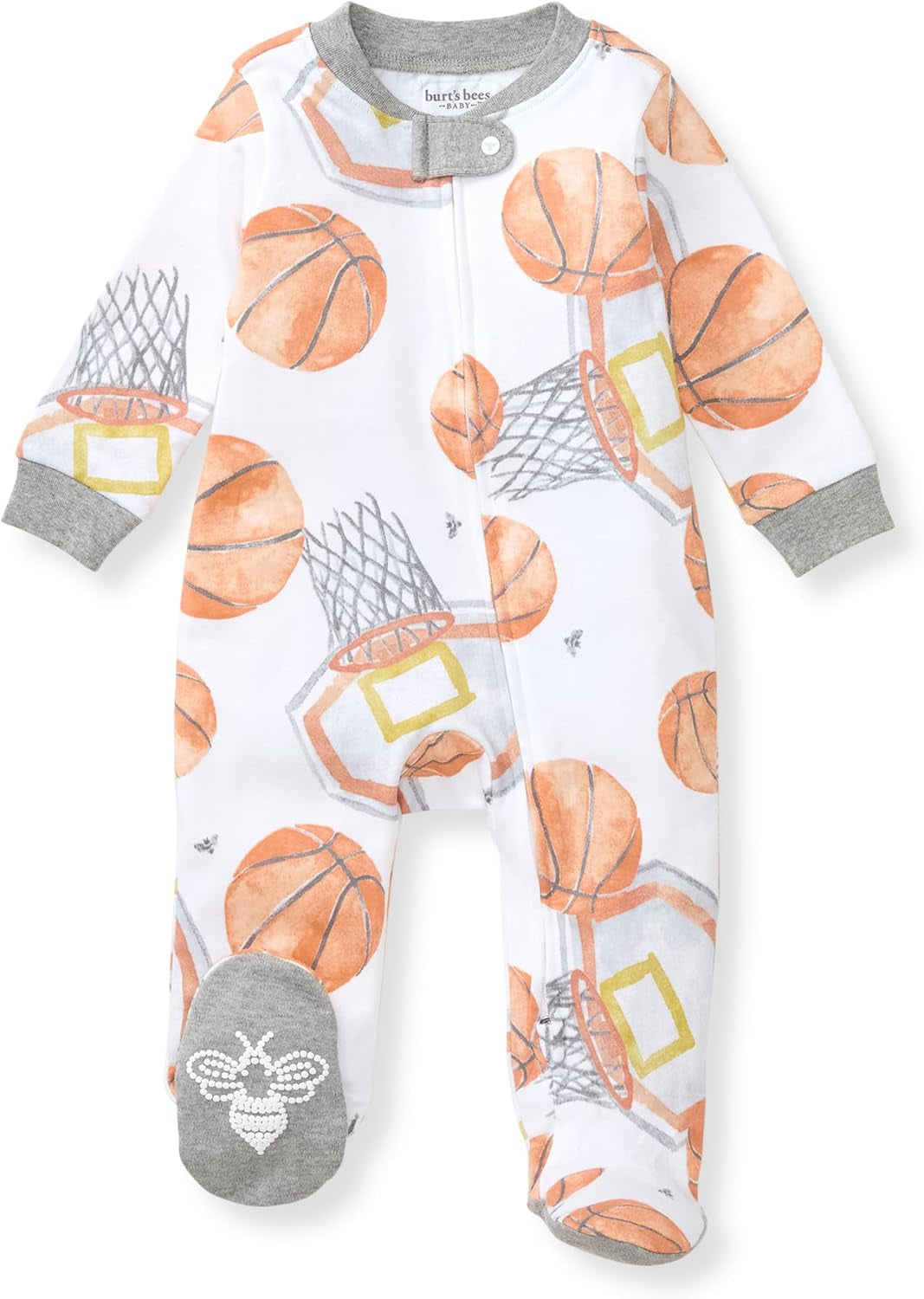 Burt'S Bees Baby Boys' Organic Cotton Loose Fit Sleep and Play One-Piece Zip Front Footed Pajamas