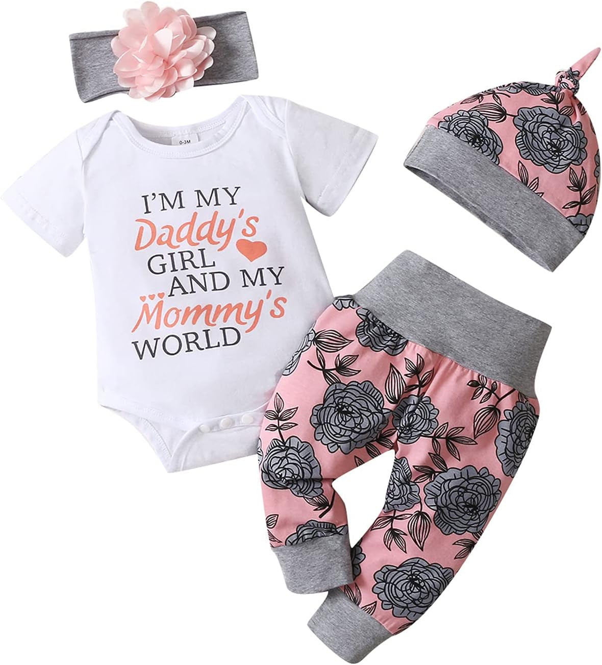 Yvowming Newborn Baby Girl Clothes Infant Ruffle Romper Pants Set Summer Outfits Cute Baby Clothes for Girls