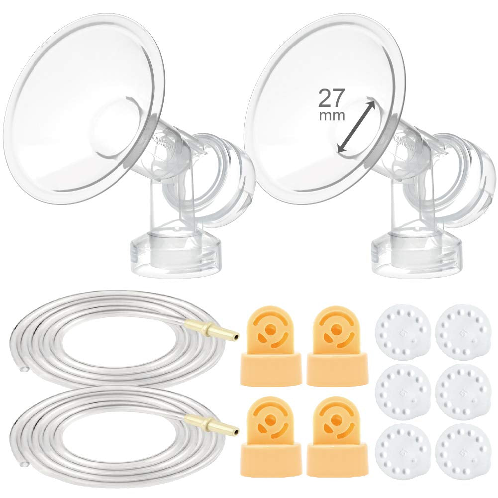 Maymom Breast Pump Kit Compatible with Medela Pump in Style Advanced Breast Pumps;2 Breastshields (One-Piece, 25Mm), 4 Valve, 6 Membrane, & 2 Pump-In-Style Tubing Can Replace Medela Pumpin Style Valve