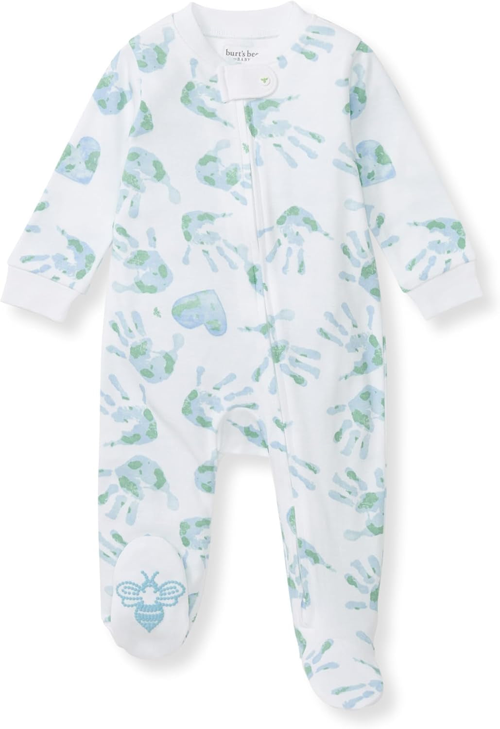 Burt'S Bees Baby Boys' Organic Cotton Loose Fit Sleep and Play One-Piece Zip Front Footed Pajamas