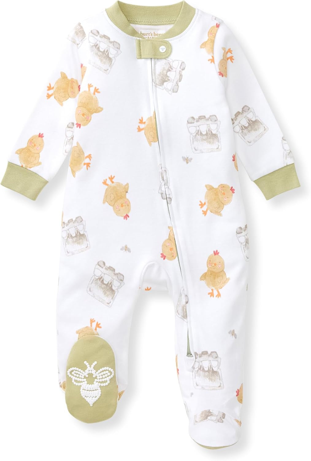 Burt'S Bees Baby Boys' Organic Cotton Loose Fit Sleep and Play One-Piece Zip Front Footed Pajamas