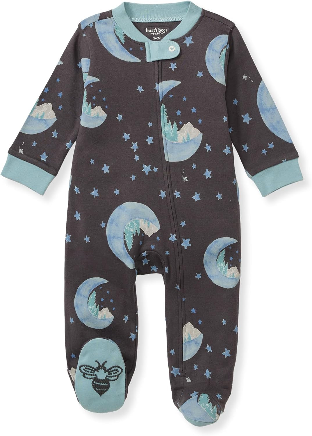 Burt'S Bees Baby Boys' Organic Cotton Loose Fit Sleep and Play One-Piece Zip Front Footed Pajamas