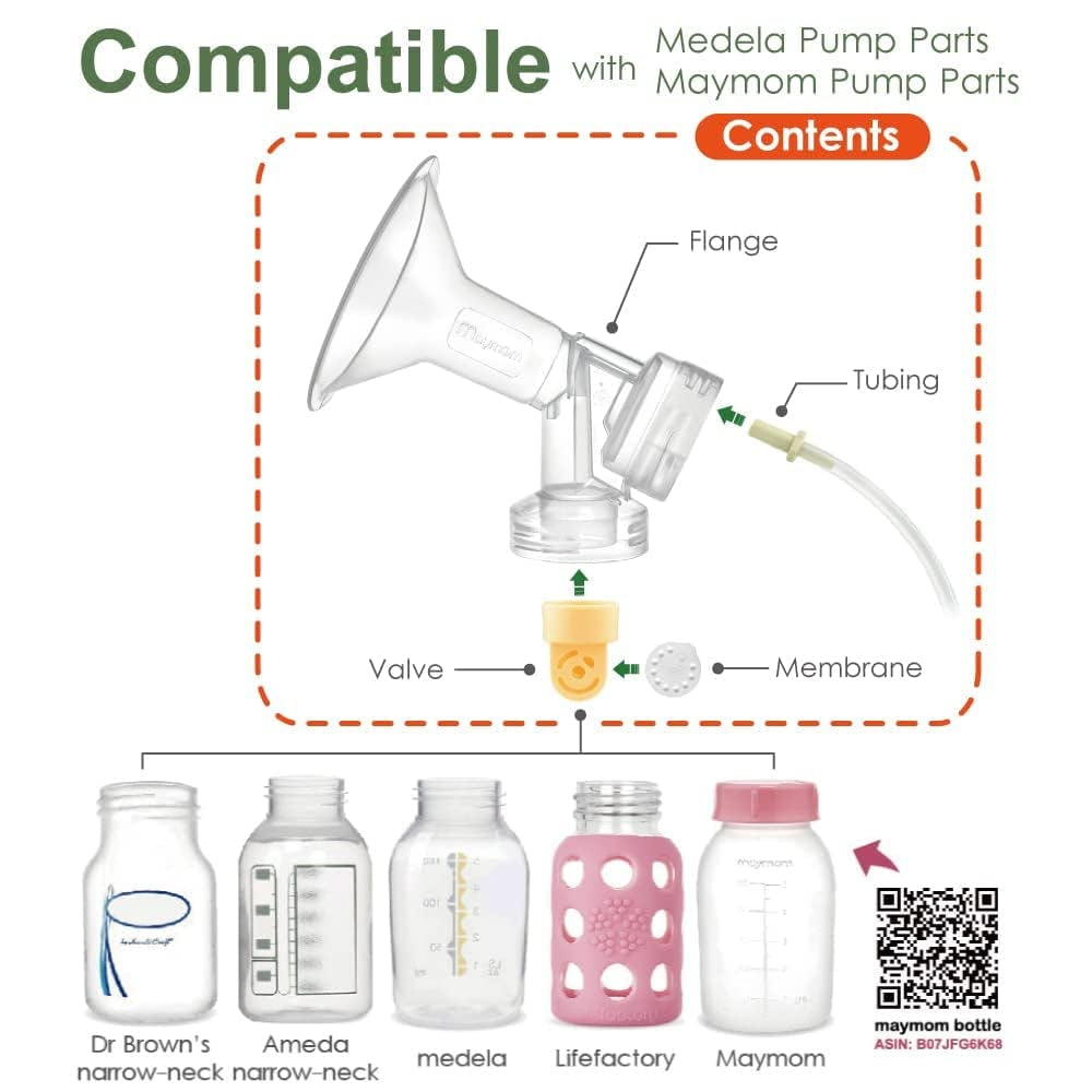 Maymom Breast Pump Kit Compatible with Medela Pump in Style Advanced Breast Pumps;2 Breastshields (One-Piece, 25Mm), 4 Valve, 6 Membrane, & 2 Pump-In-Style Tubing Can Replace Medela Pumpin Style Valve