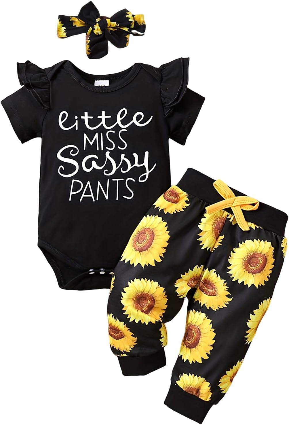 Yvowming Newborn Baby Girl Clothes Infant Ruffle Romper Pants Set Summer Outfits Cute Baby Clothes for Girls
