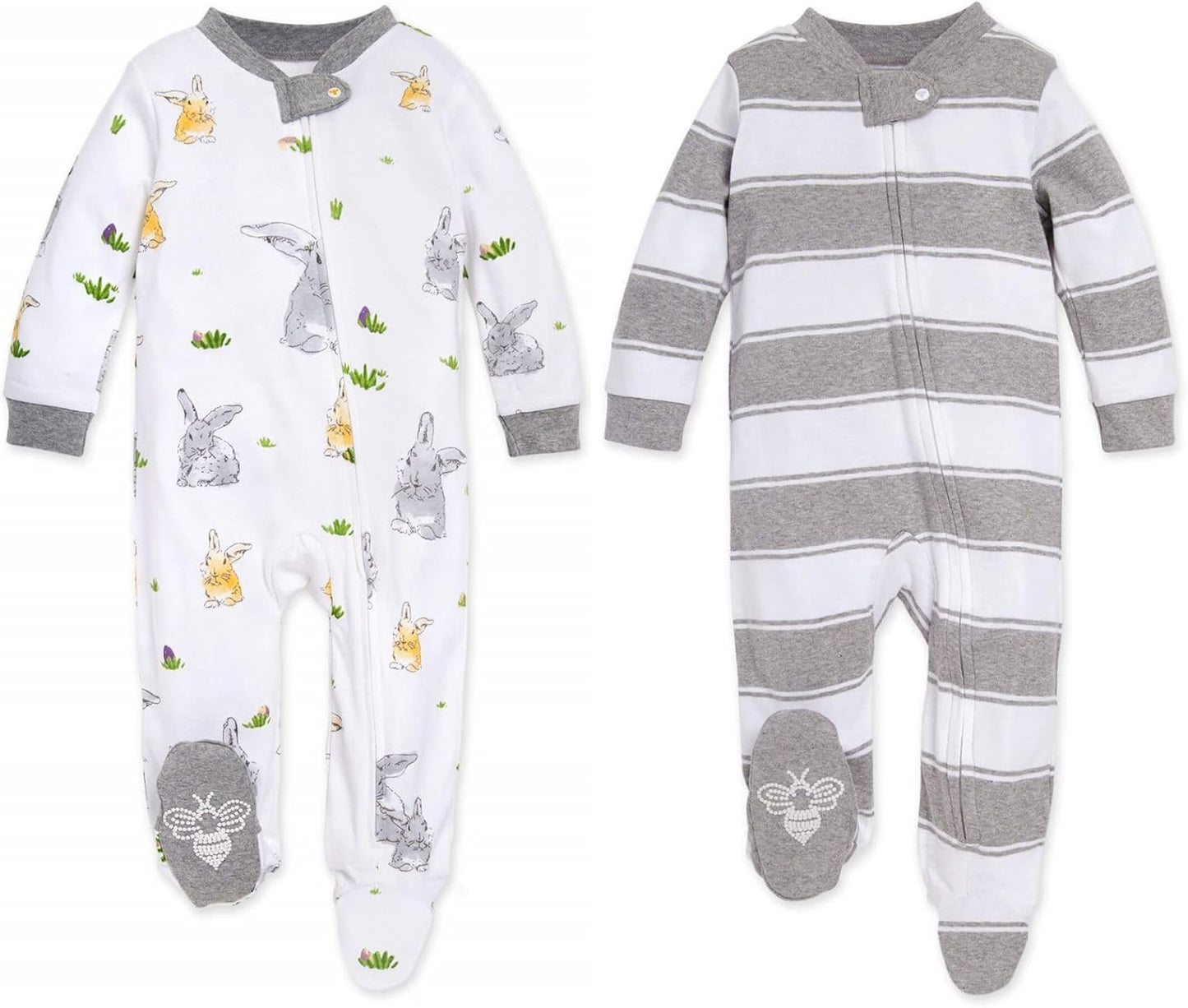 Burt'S Bees Baby Boys' Organic Cotton Loose Fit Sleep and Play One-Piece Zip Front Footed Pajamas