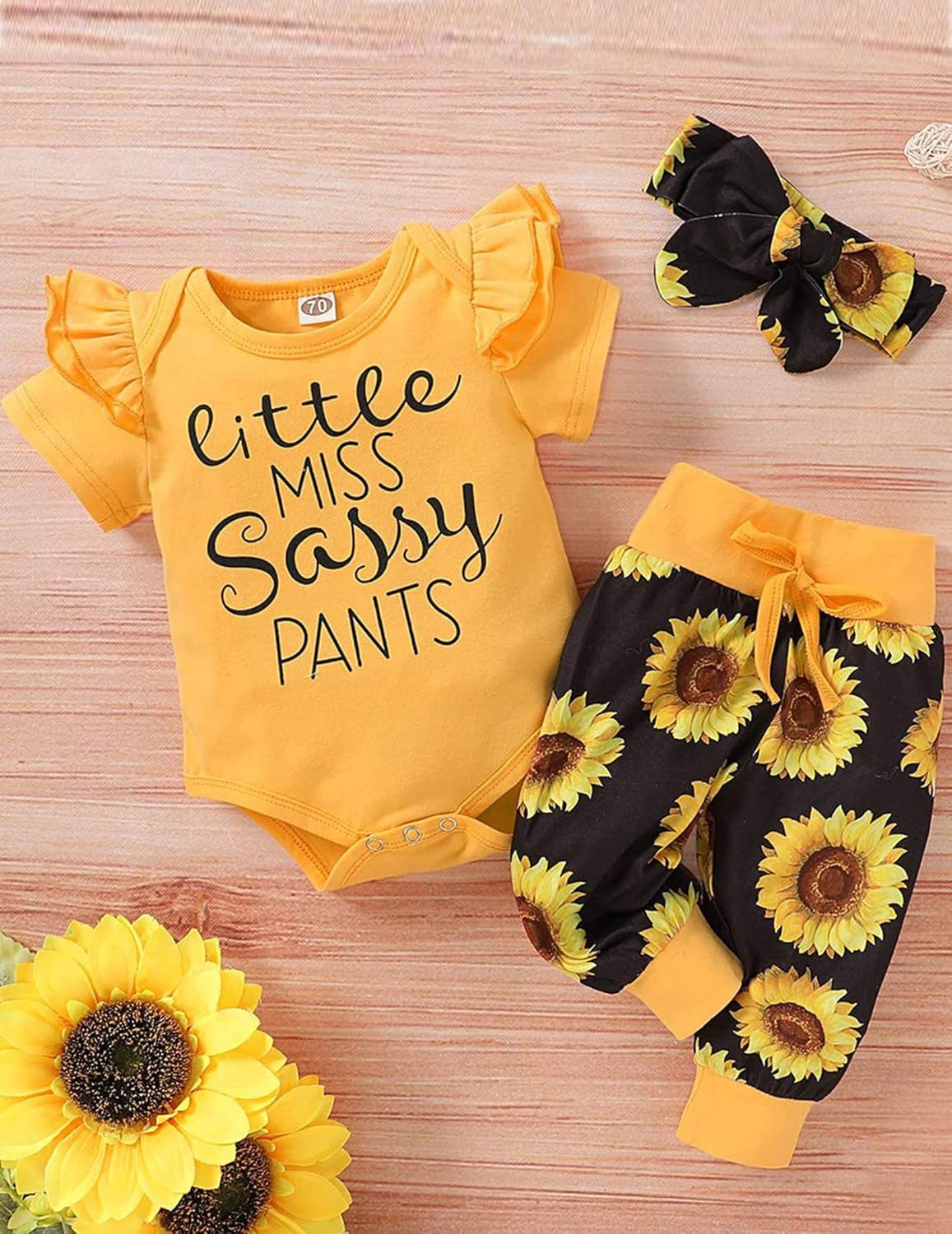 Yvowming Newborn Baby Girl Clothes Infant Ruffle Romper Pants Set Summer Outfits Cute Baby Clothes for Girls