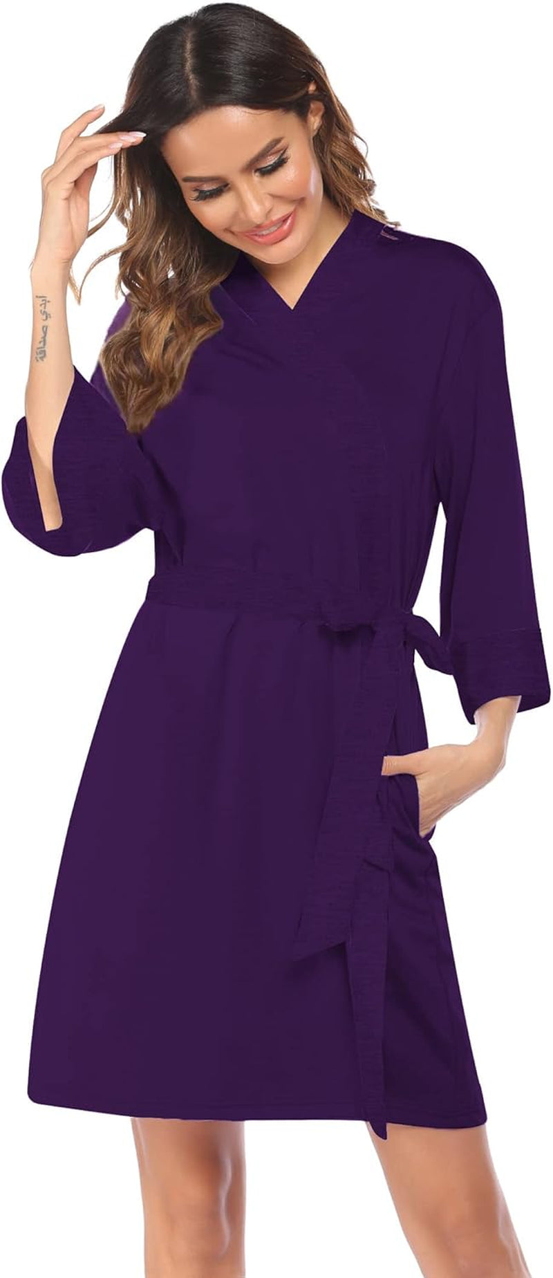 Ekouaer Maternity Nursing Robe Delivery Nightgowns Hospital Breastfeeding Gown