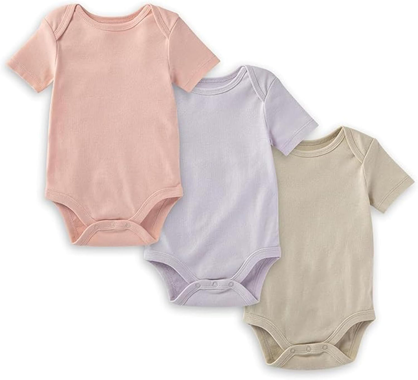 Burt'S Bees Baby Unisex Short Sleeve Organic Cotton Bodysuits, 3-Pack