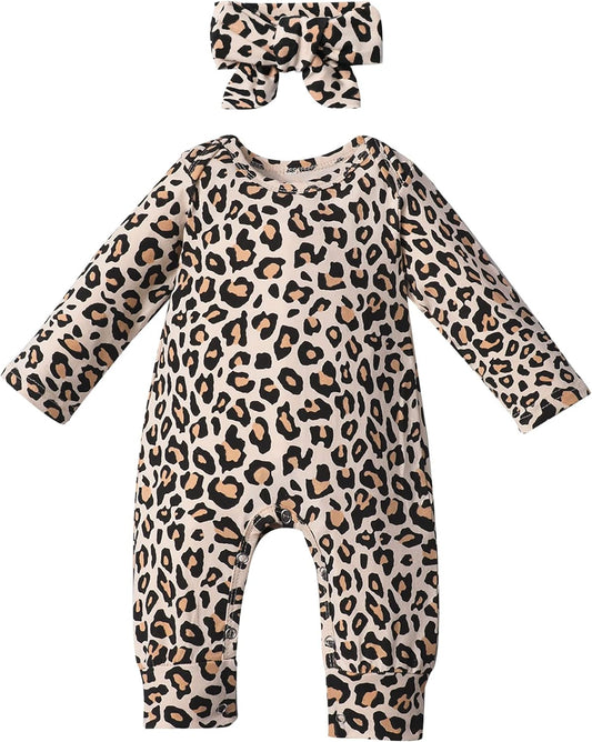 Von Kilizo Baby Girl Clothes Cute Floral Infant Newborn Baby Clothes for Girls Letter Print Snap Baby Girl Romper Jumpsuit