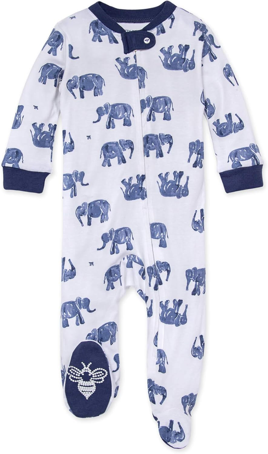 Burt'S Bees Baby Boys' Organic Cotton Loose Fit Sleep and Play One-Piece Zip Front Footed Pajamas