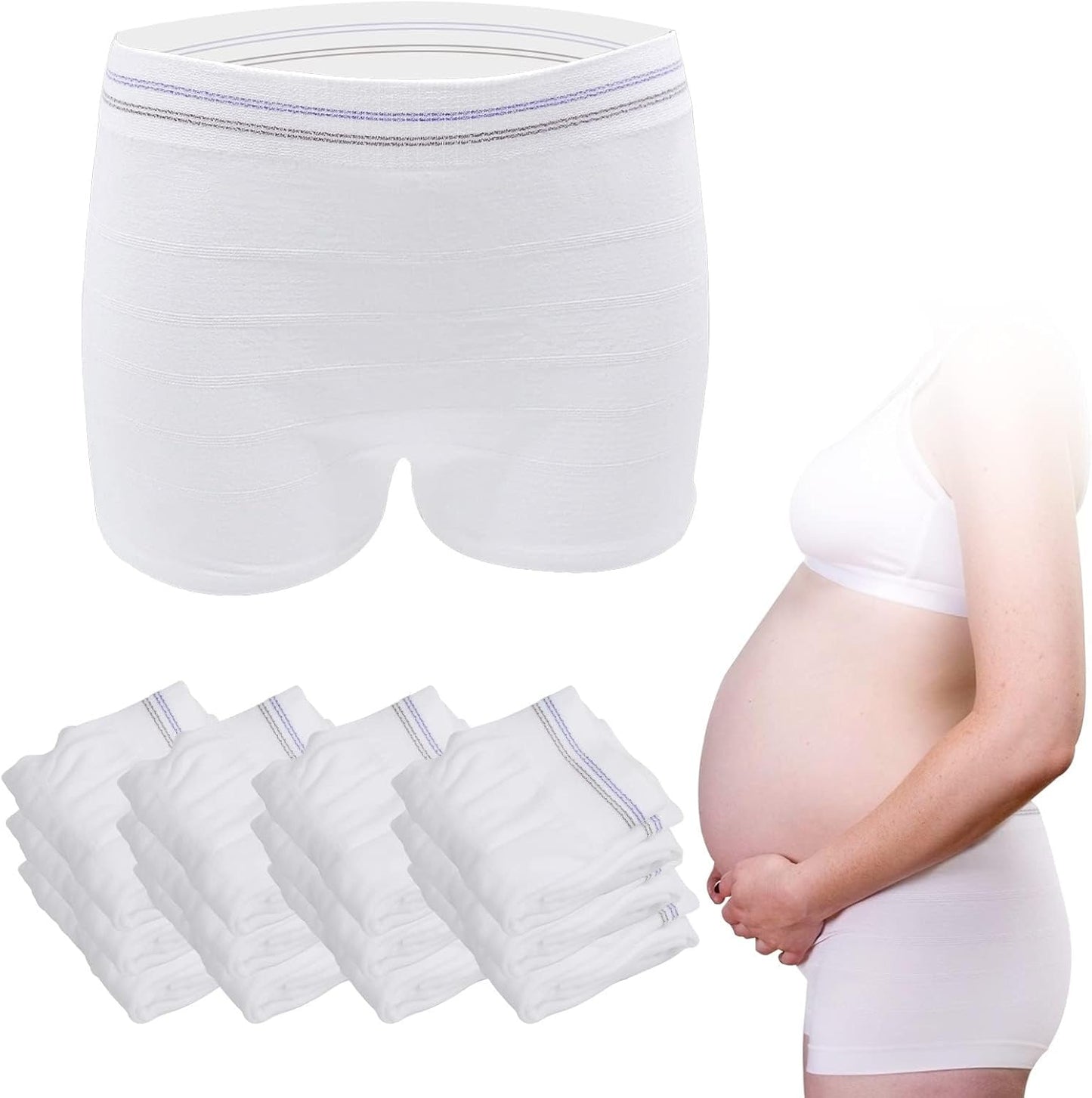 HANSILK Mesh Postpartum Underwear 6 Pack High Waist Reusable Post Bay C-Section Recovery Maternity Panties for Women Washable Mesh Panties (XXX-L)