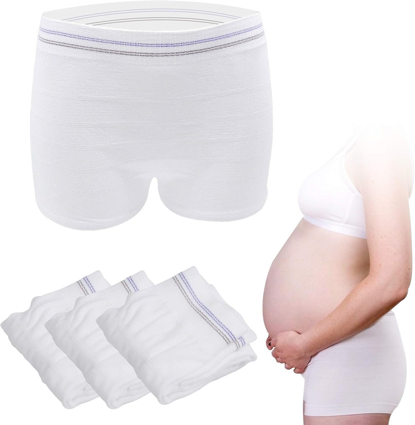 HANSILK Mesh Postpartum Underwear 6 Pack High Waist Reusable Post Bay C-Section Recovery Maternity Panties for Women Washable Mesh Panties (XXX-L)