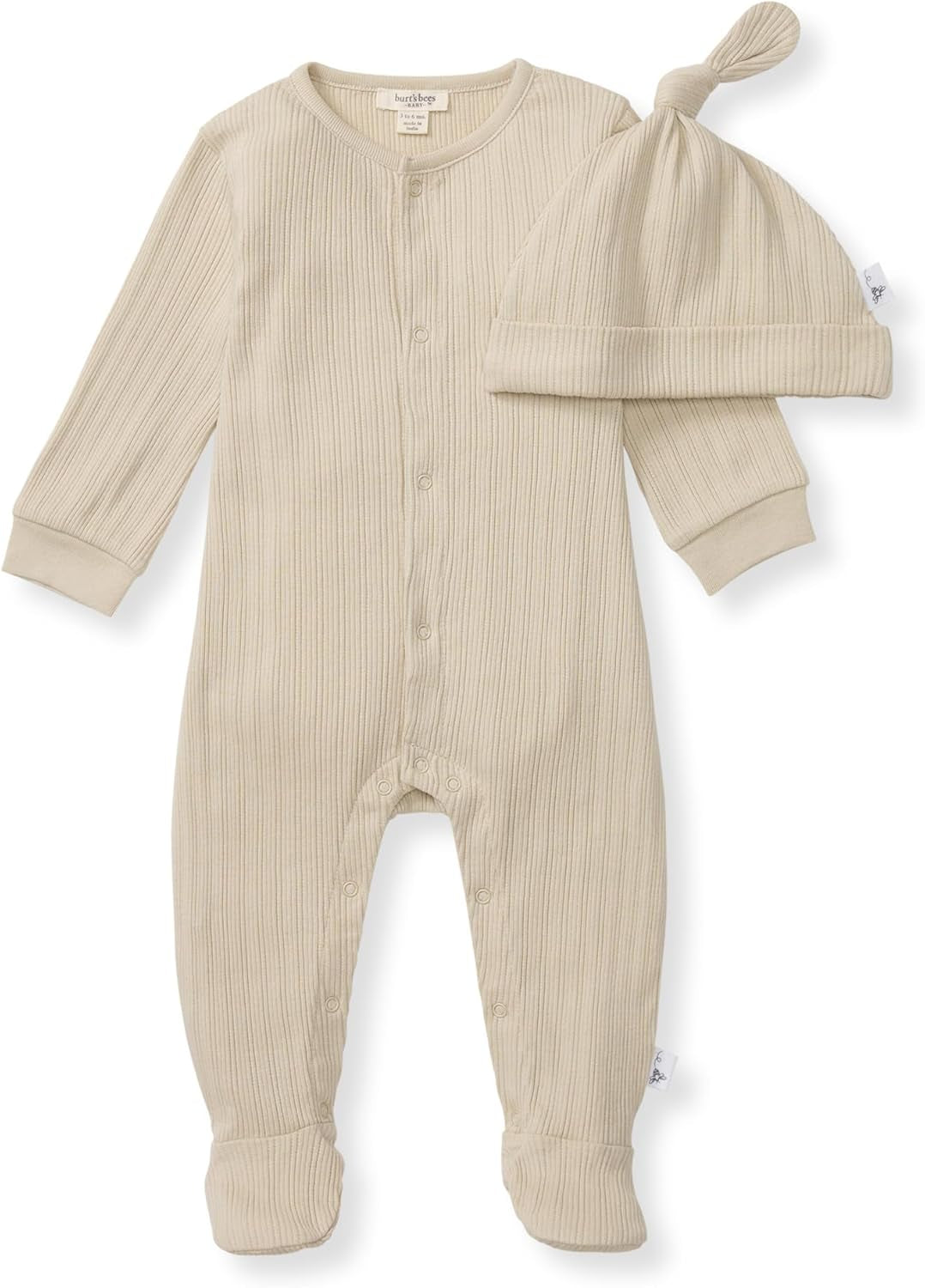 Burt'S Bees Baby Boys' 100% Organic One-Piece Long Sleeve Coverall