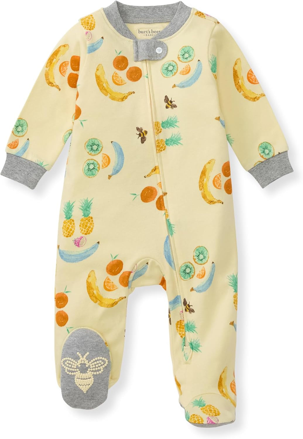 Burt'S Bees Baby Boys' Organic Cotton Loose Fit Sleep and Play One-Piece Zip Front Footed Pajamas