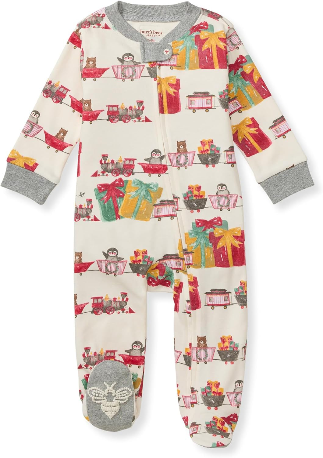 Burt'S Bees Baby Boys' Organic Cotton Loose Fit Sleep and Play One-Piece Zip Front Footed Pajamas