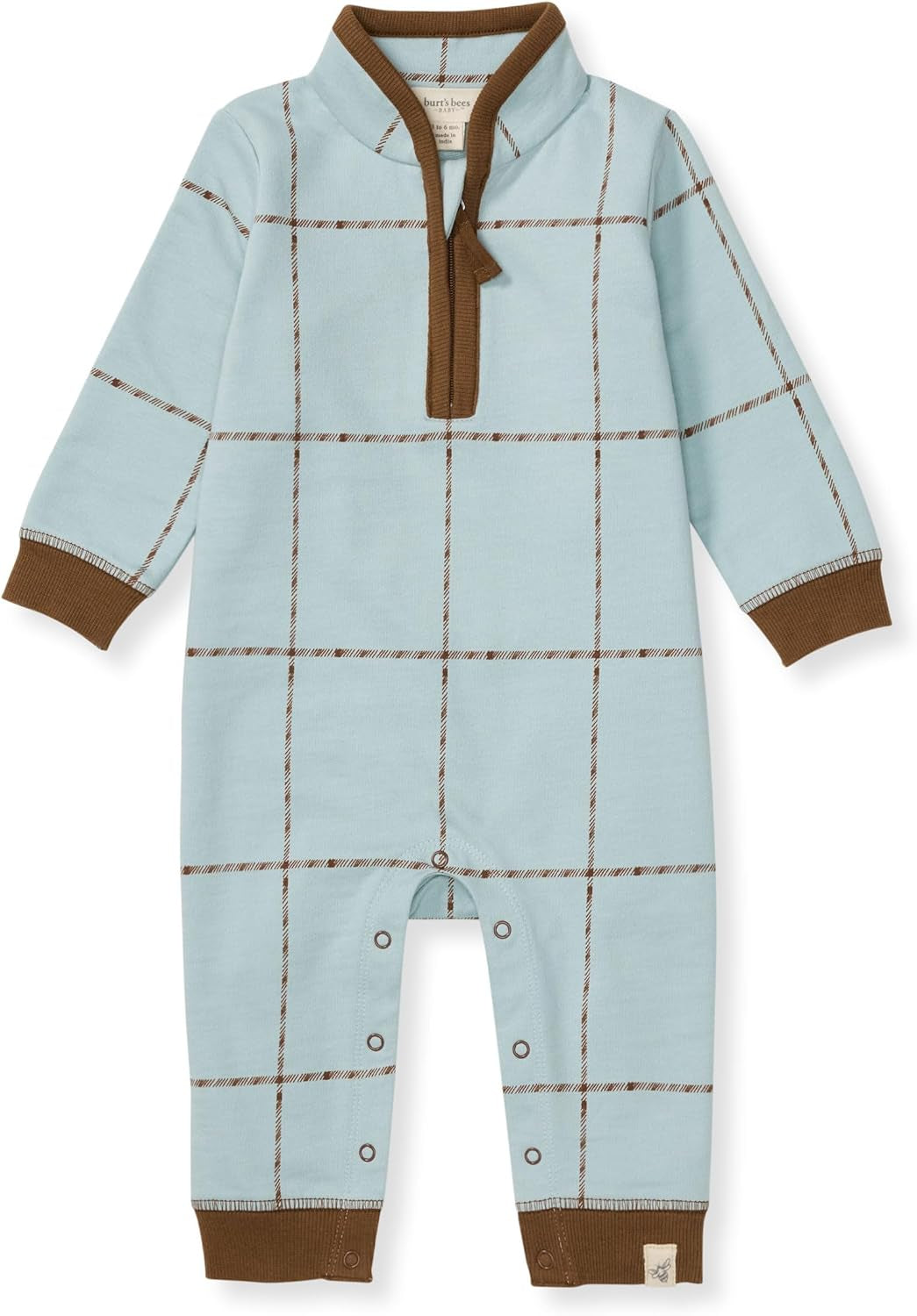 Burt'S Bees Baby Boys' 100% Organic One-Piece Long Sleeve Coverall