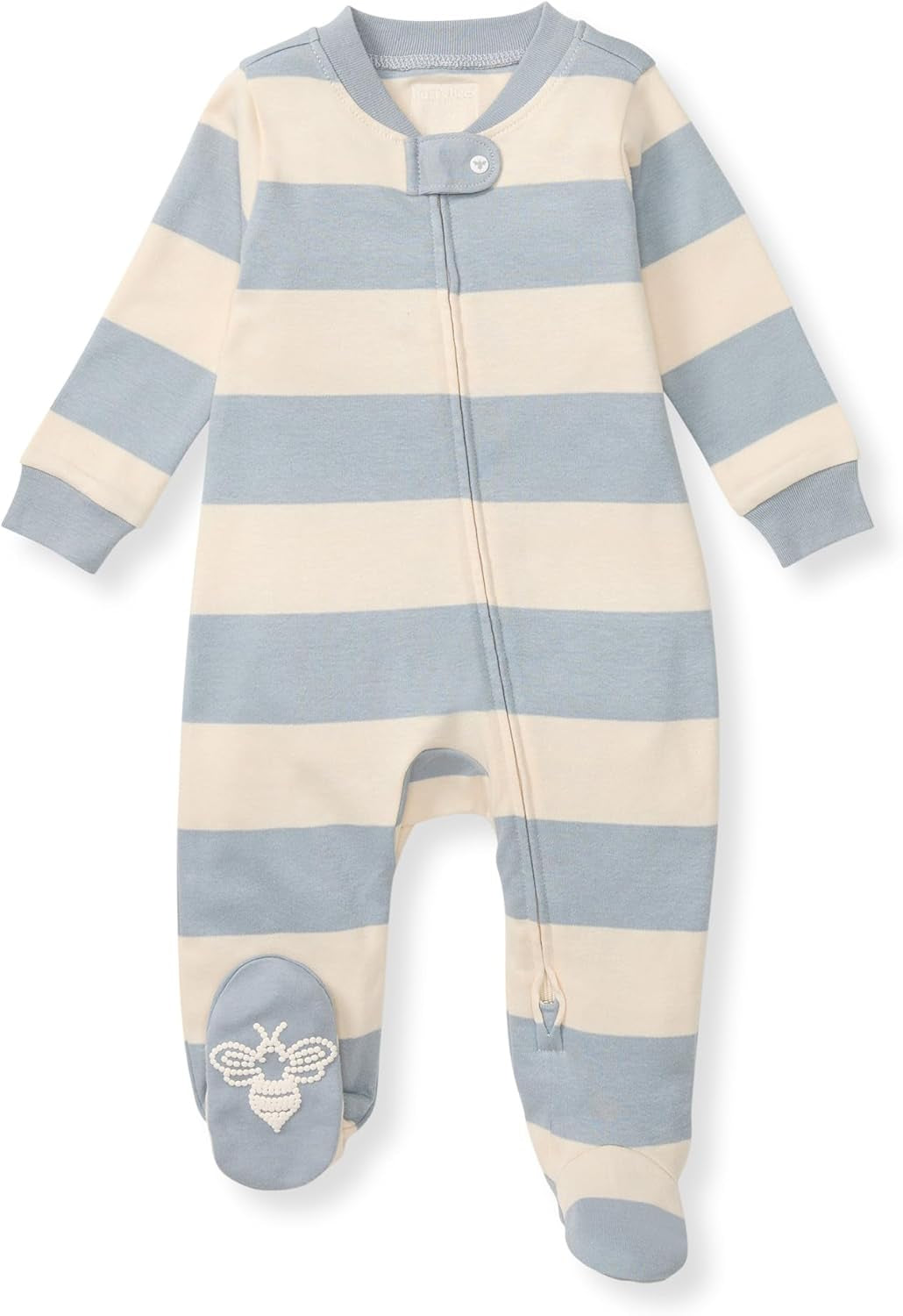 Burt'S Bees Baby Boys' Organic Cotton Loose Fit Sleep and Play One-Piece Zip Front Footed Pajamas