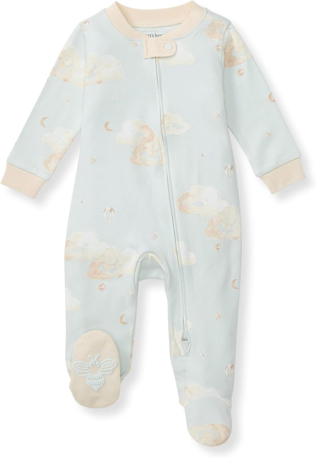 Burt'S Bees Baby Boys' Organic Cotton Loose Fit Sleep and Play One-Piece Zip Front Footed Pajamas