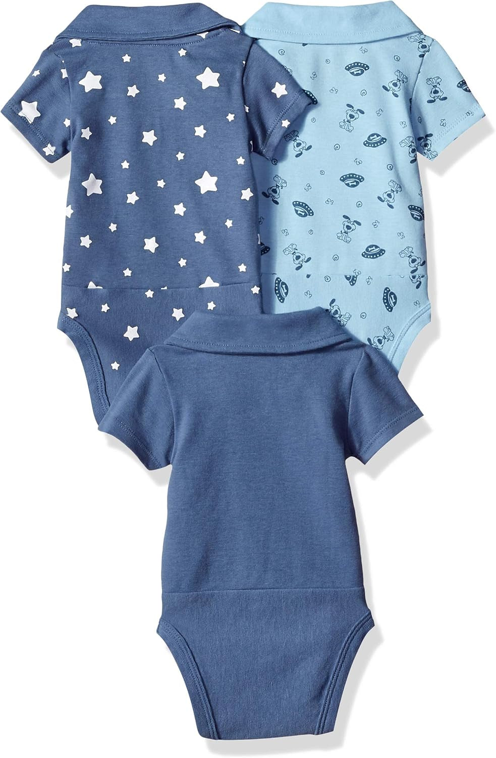 Hanes Baby Ultimate Baby Flexy 3 Pack Short Sleeve Polo Bodysuits